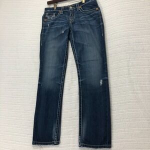 True Religion Big Star Rico Jeans Straight Leg Distressed Dark Wash Jean Mens 30